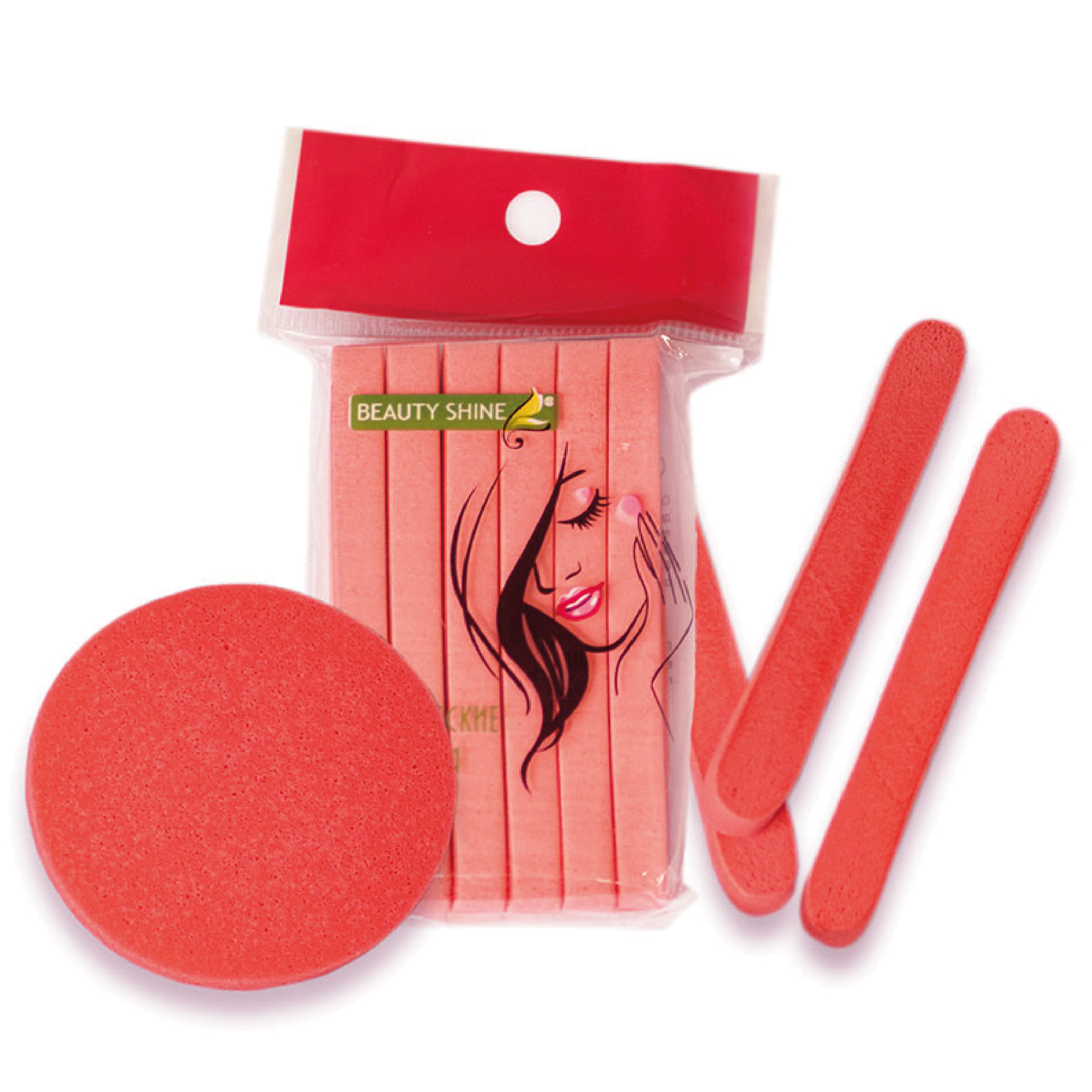 Спонжи Beauty Shine 12 шт Красный